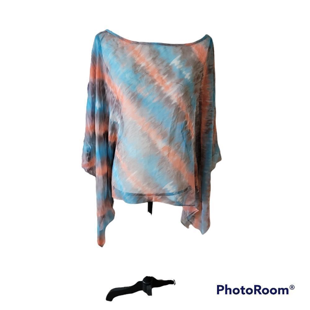 Matty M. 100% Silk Watercolor Sheer Blouse. NWT. Size M/L.